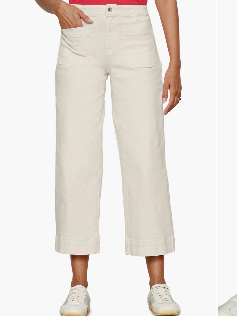 Sanctuary Cream Cropped Wide-Leg Trousers - Picture 7 of 8